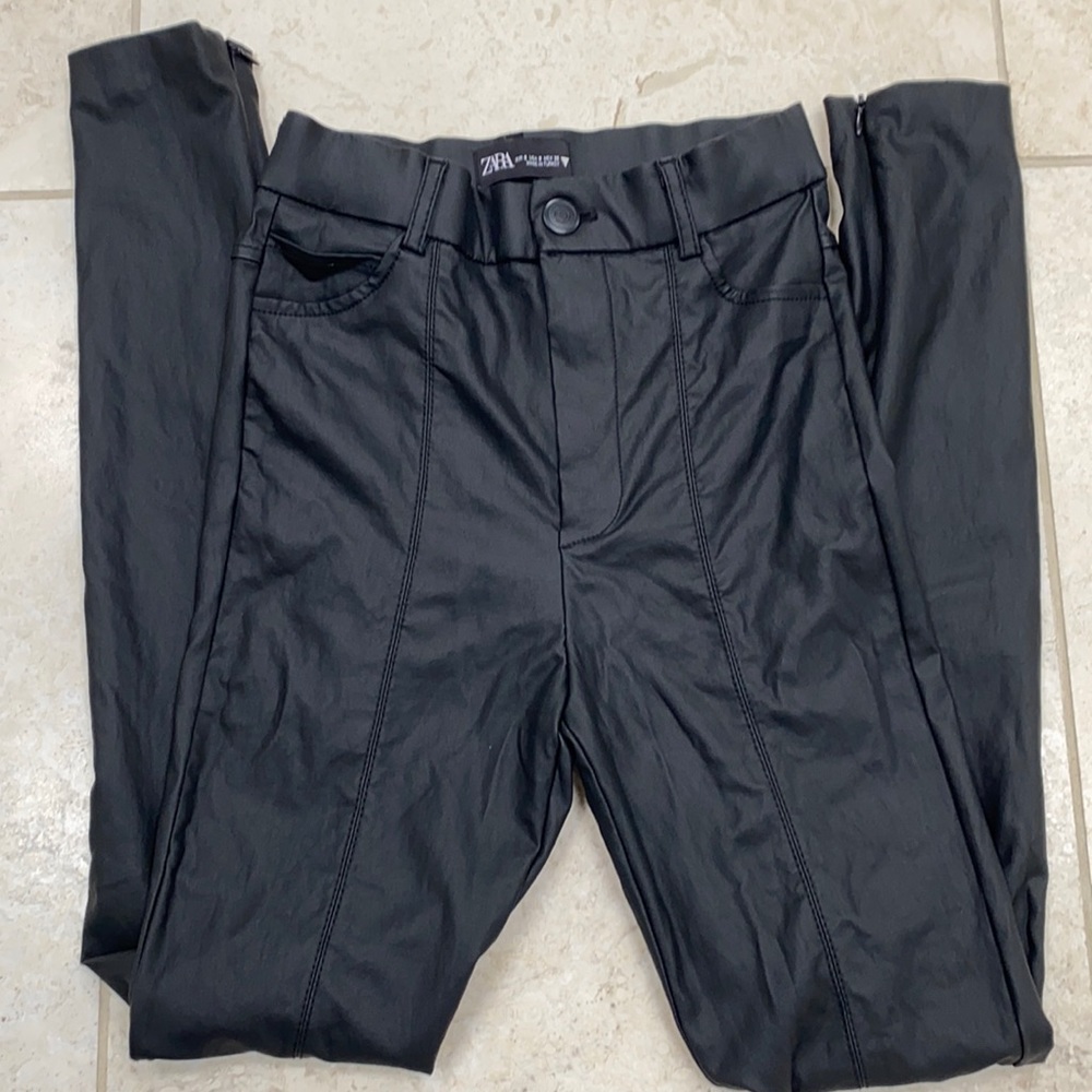 Zara faux leather high waisted pants
